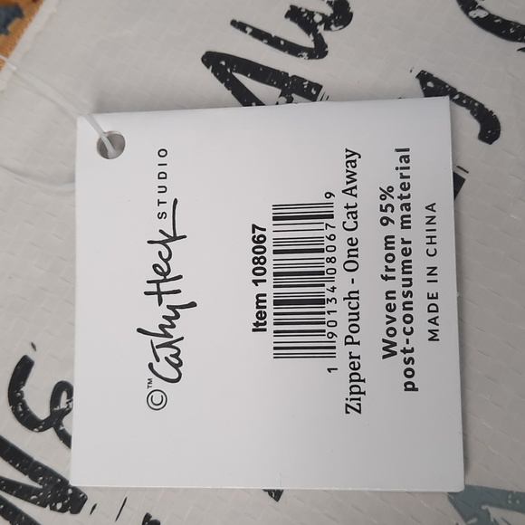 Silly Zipper Cosmetic Recycled Materials Pouch Bag Crazy Cat Lady Funny Gift - Picture 5 of 6